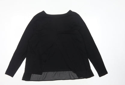 Warehouse Women's Black Long Sleeve Crew Neck Top