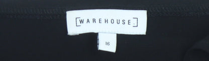 Warehouse Women's Black Long Sleeve Crew Neck Top