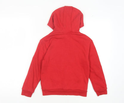 Back view of Super Mario boys’ red pullover hoodie 6-7 years cartoon graphic