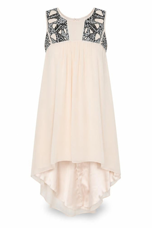 Warehouse Women's Ivory Hi-Low Shift Dress Size 10