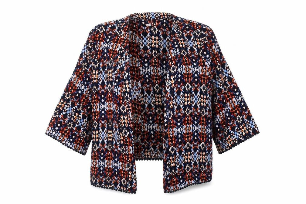 New Look Women's Geometric Multicolour Jacket Size 10