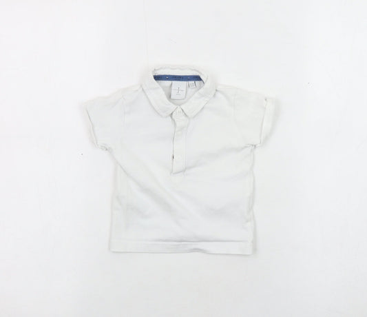 Jasper Conran Unisex White Polo Shirt 9-12 Months, Cotton