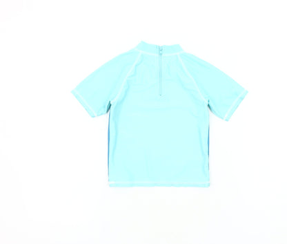 Back view of Despicable Me boys’ blue minions rash guard 5-6 years