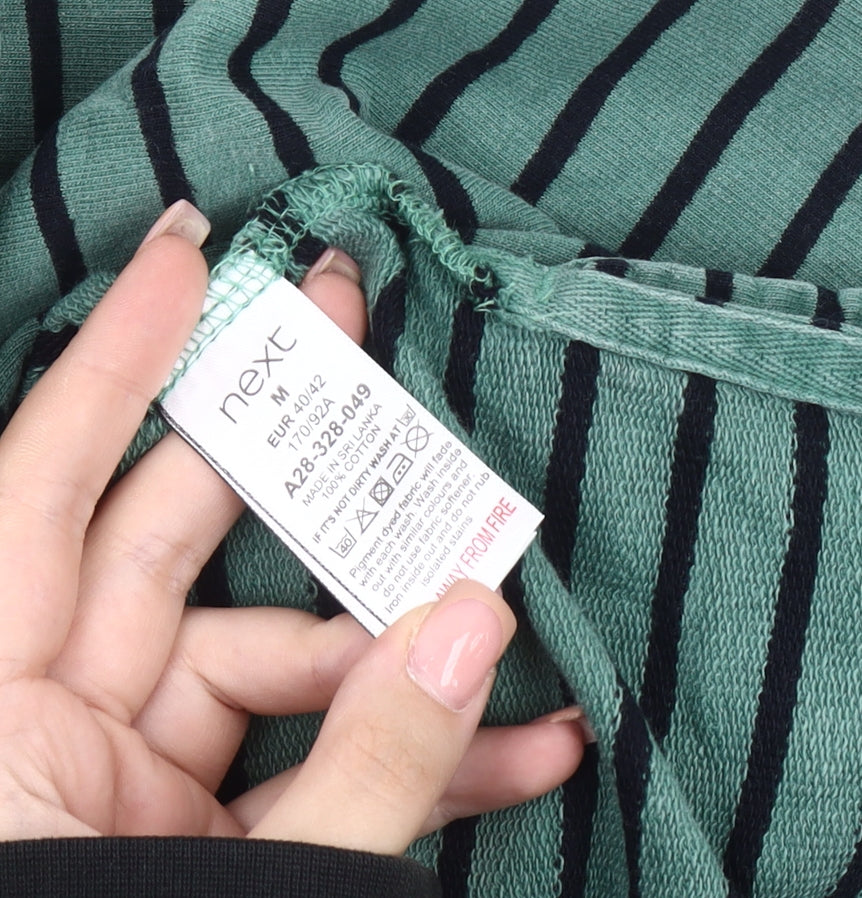Next Men's Green Striped Pullover Sweatshirt, Medium