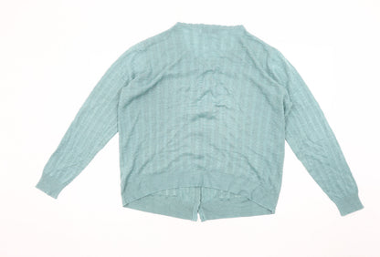 Back view of Honor Millburn Women's Medium Cardigan, Round Neck