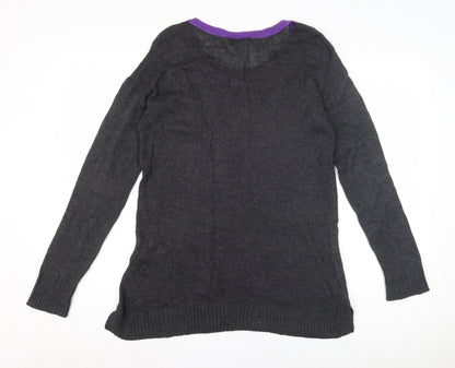LOFT Women's Grey Polka Dot Pullover Jumper M