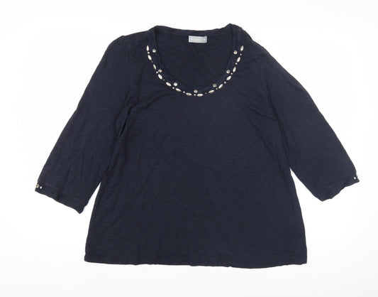 Marks and Spencer Women's Blue Beaded Blouse Size 18