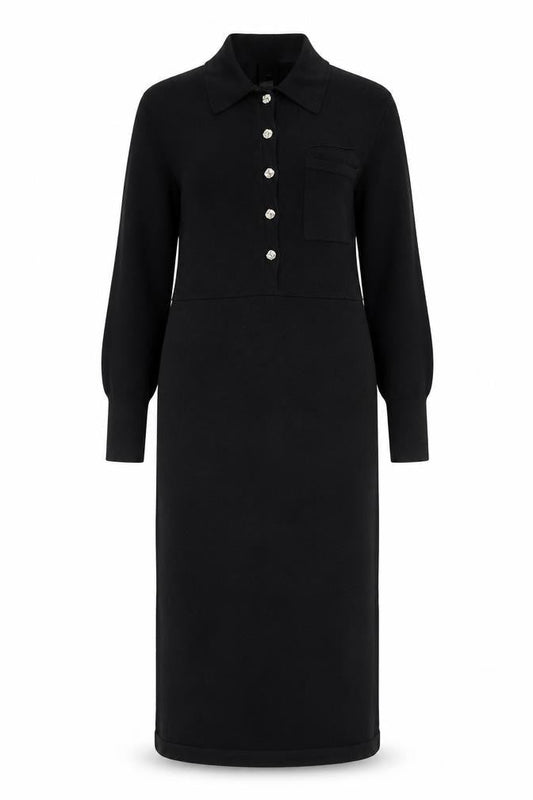River Island Women's Black Shirt Dress S, Belted Knit