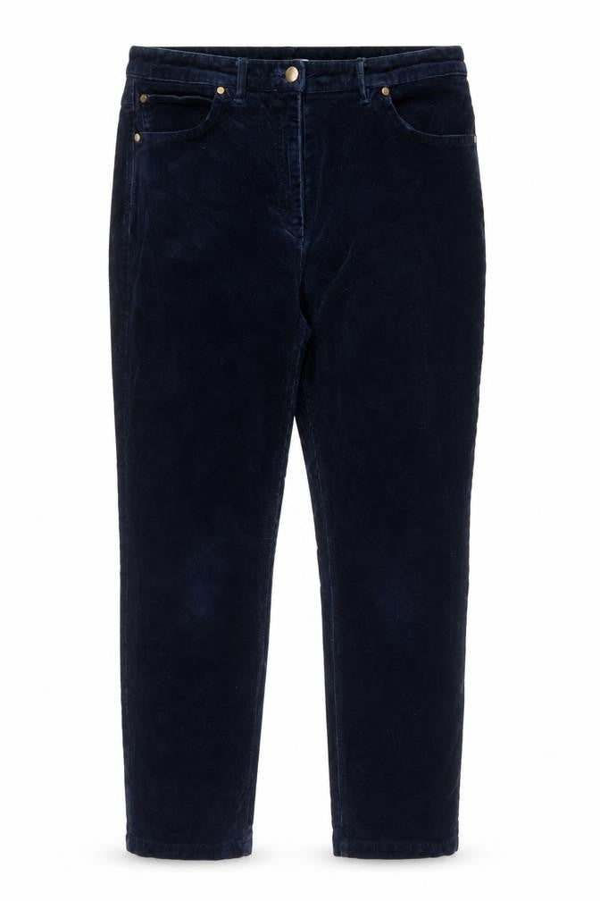 WoolOvers Women's Blue Trousers Size 12 Cotton Blend