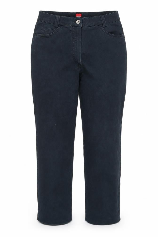 Olsen Women's Blue Straight Trousers Size 14