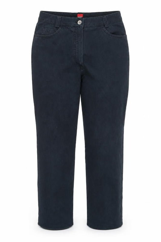 Olsen Women's Blue Straight Trousers Size 14