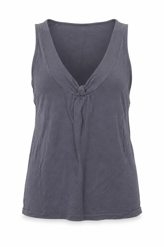 Gap Women's Grey V-Neck Tank Top, Size S, Lyocell
