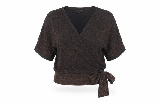 Phase Eight Women's Black Wrap Blouse - Size S, Party Style