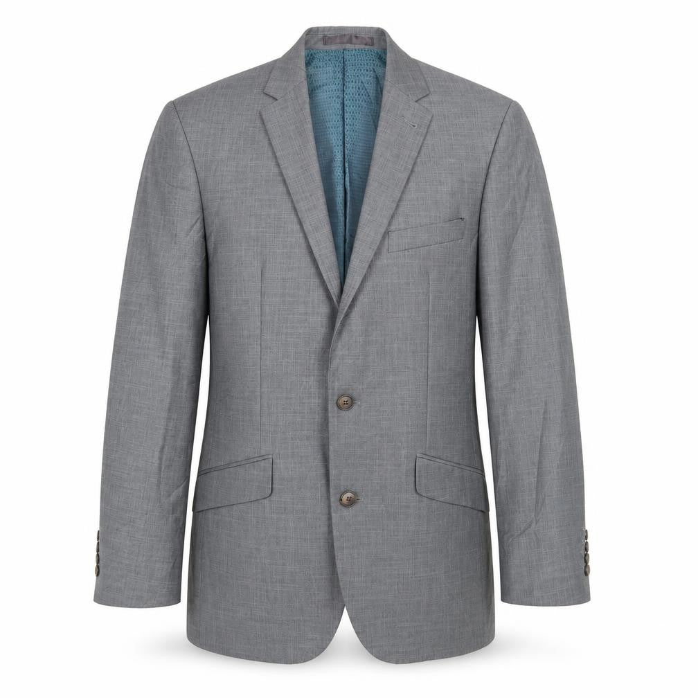 Greenwoods Men's Grey Single-Breasted Blazer, Size 38