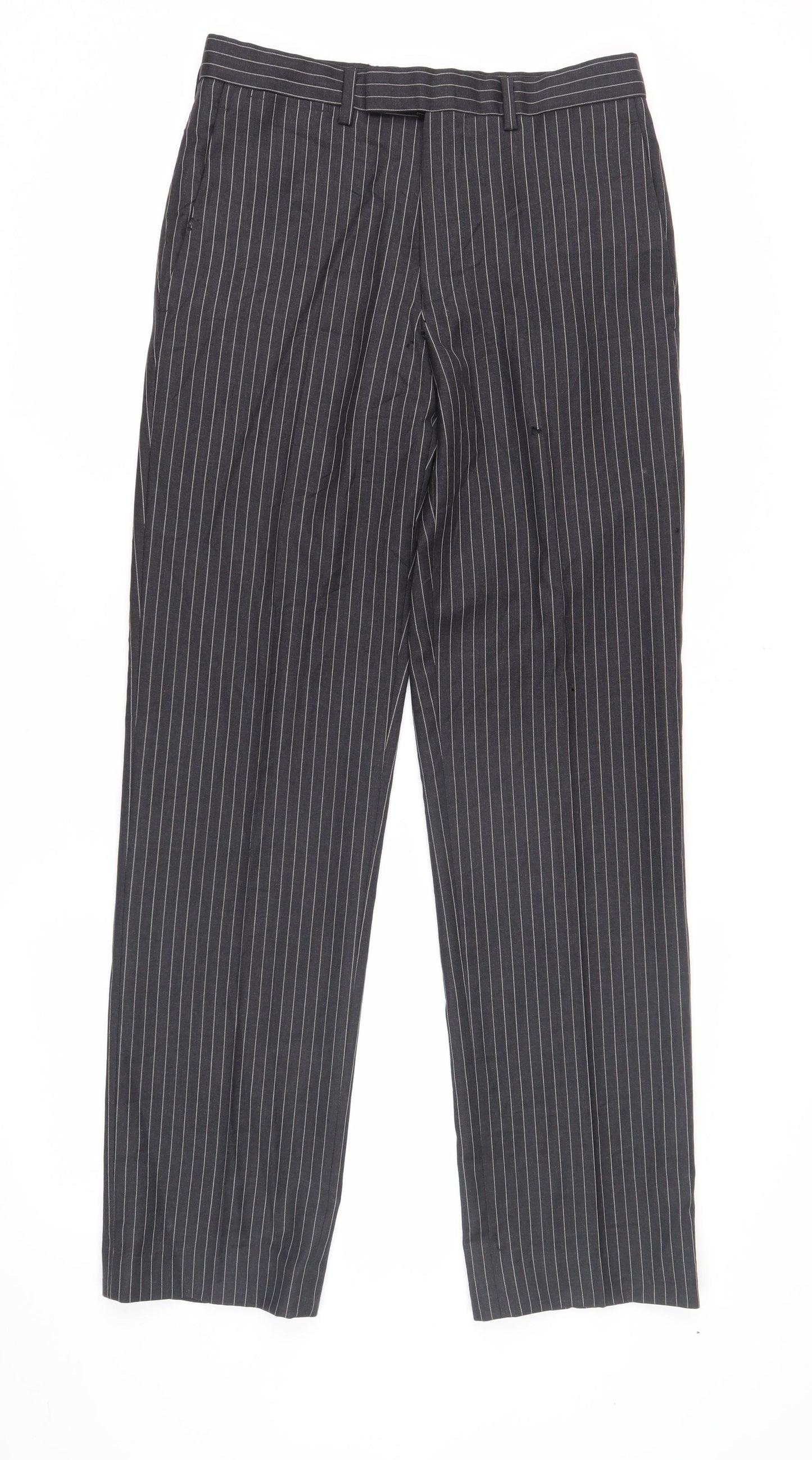 Next Women's Black Striped Wool Trousers 28