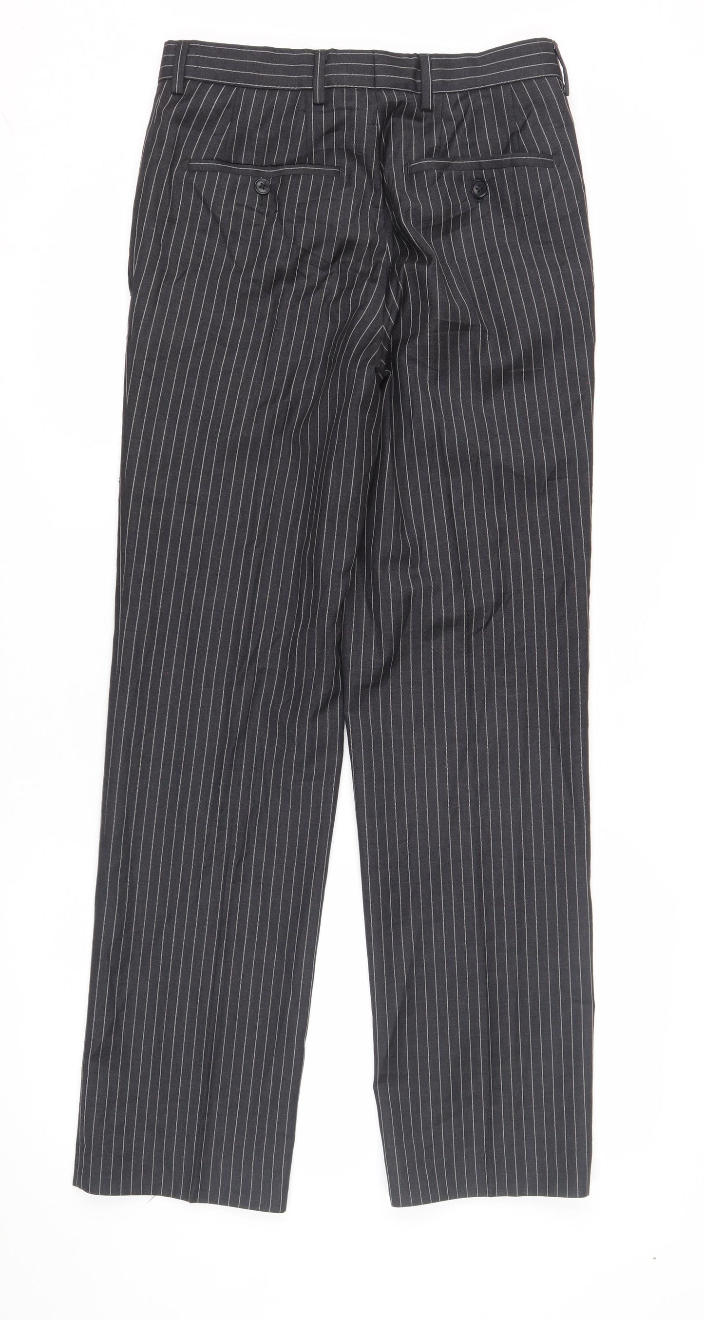 Next Women's Black Striped Wool Trousers 28