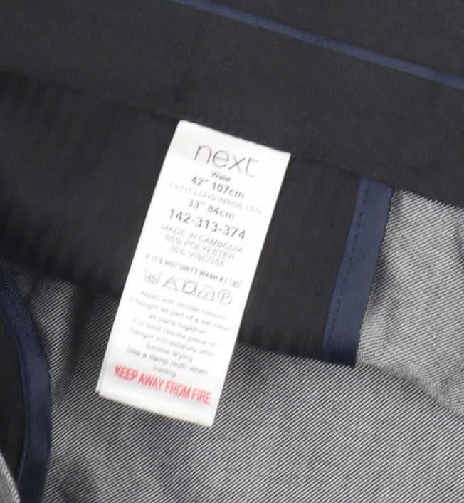 Next Women's Black Striped Wool Trousers 28