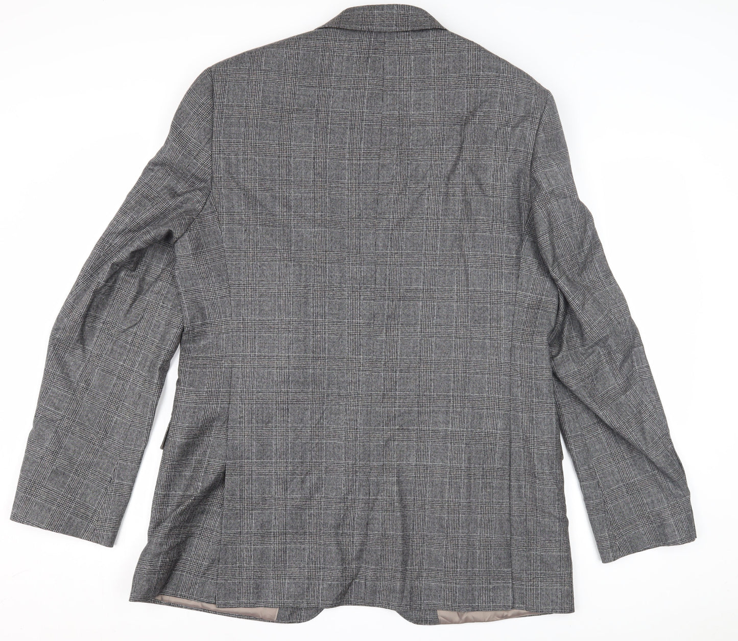 John Lewis Grey Check Wool Men's Blazer 42 Long