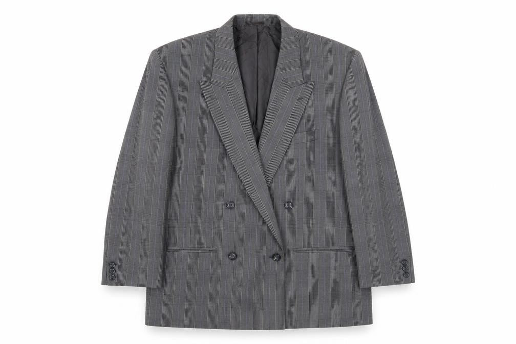 Christophe Men's Grey Double-Breasted Blazer 38R