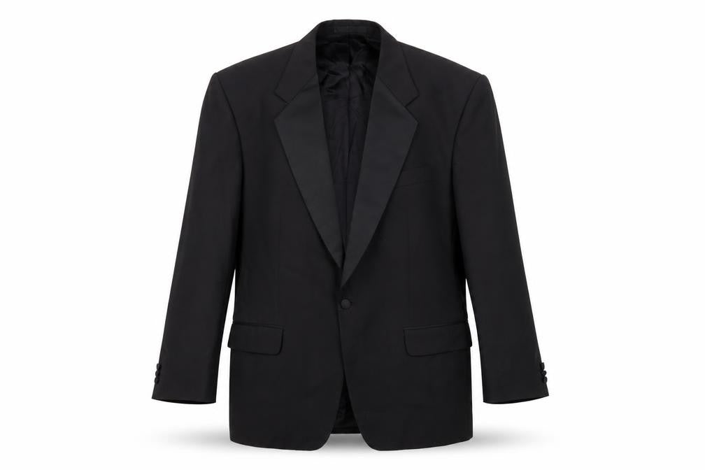 HR Tailoring Men's Black Blazer 44 Shawl Lapel Formal