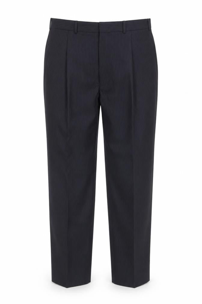 Marks & Spencer Men's Blue Striped Dress Pants