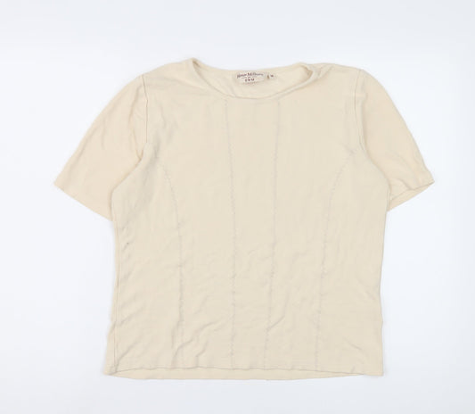 Honor Millburn Women's Beige Top, M, Short Sleeve