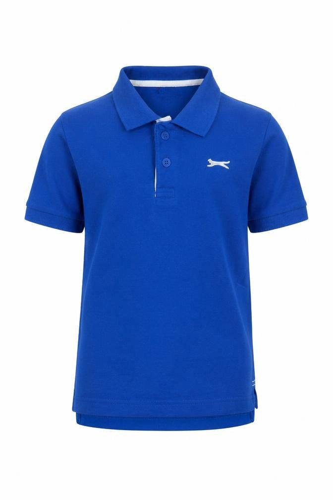 Slazenger Boys Blue Polo Shirt, 7-8 Years, Cotton, Casual