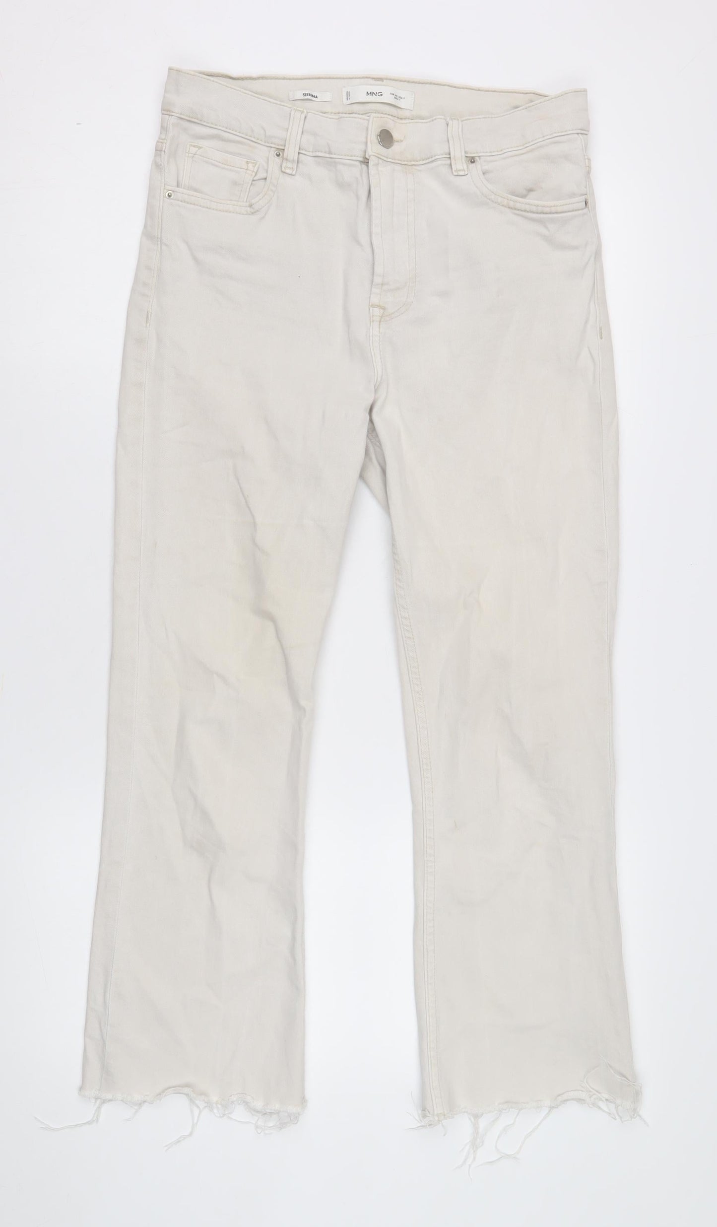 MNG Women's Ivory Straight Jeans Size 12