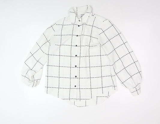 Dorothy Perkins Women's White Check Button-Up Shirt Petite