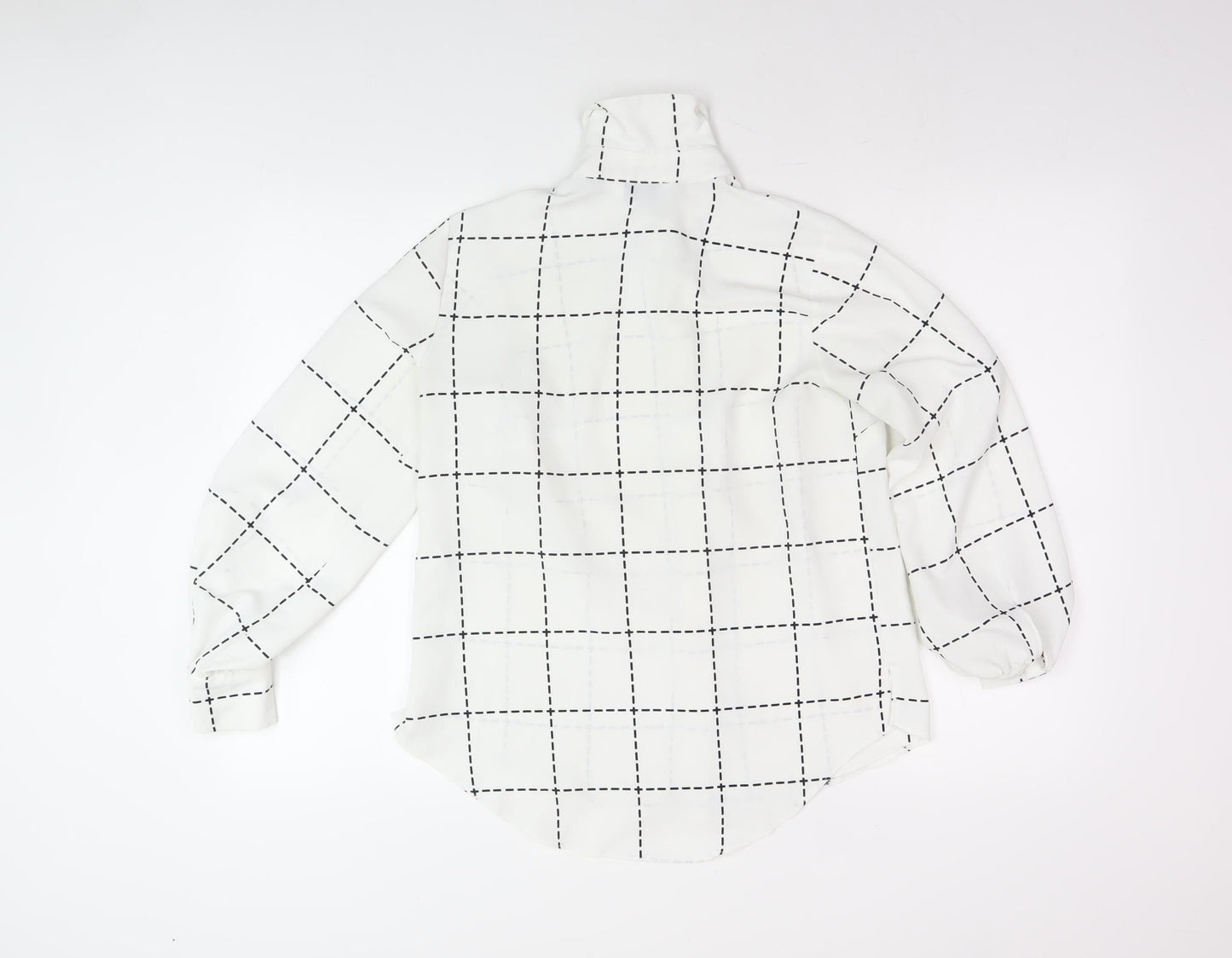 Dorothy Perkins Women's White Check Button-Up Shirt Petite