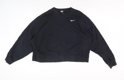 Additional front view of Nike women’s black pullover sweatshirt 1x