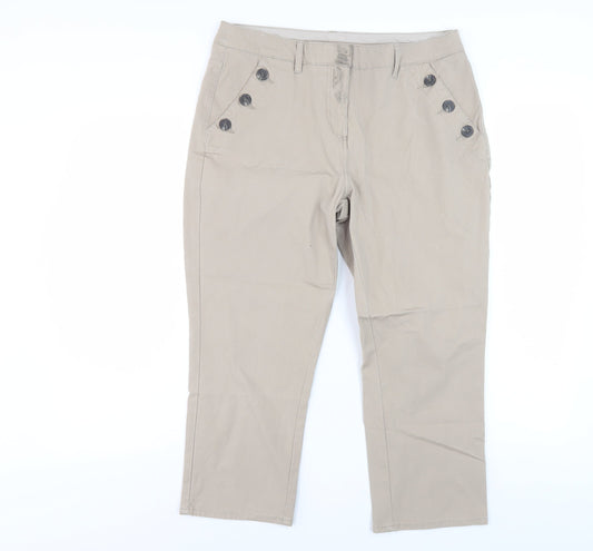 Maine New England Beige Women's Straight Trousers Size 12