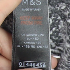 Marks and Spencer Women's Black Animal Print Top UK 24