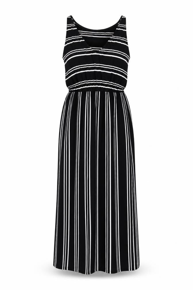 Warehouse Women's Black Striped Tank Dress Size 10