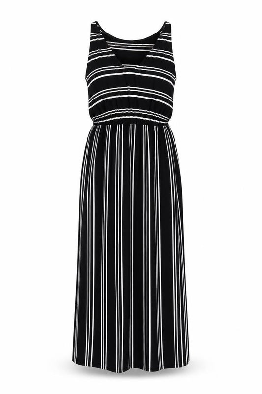 Warehouse Women's Black Striped Tank Dress Size 10