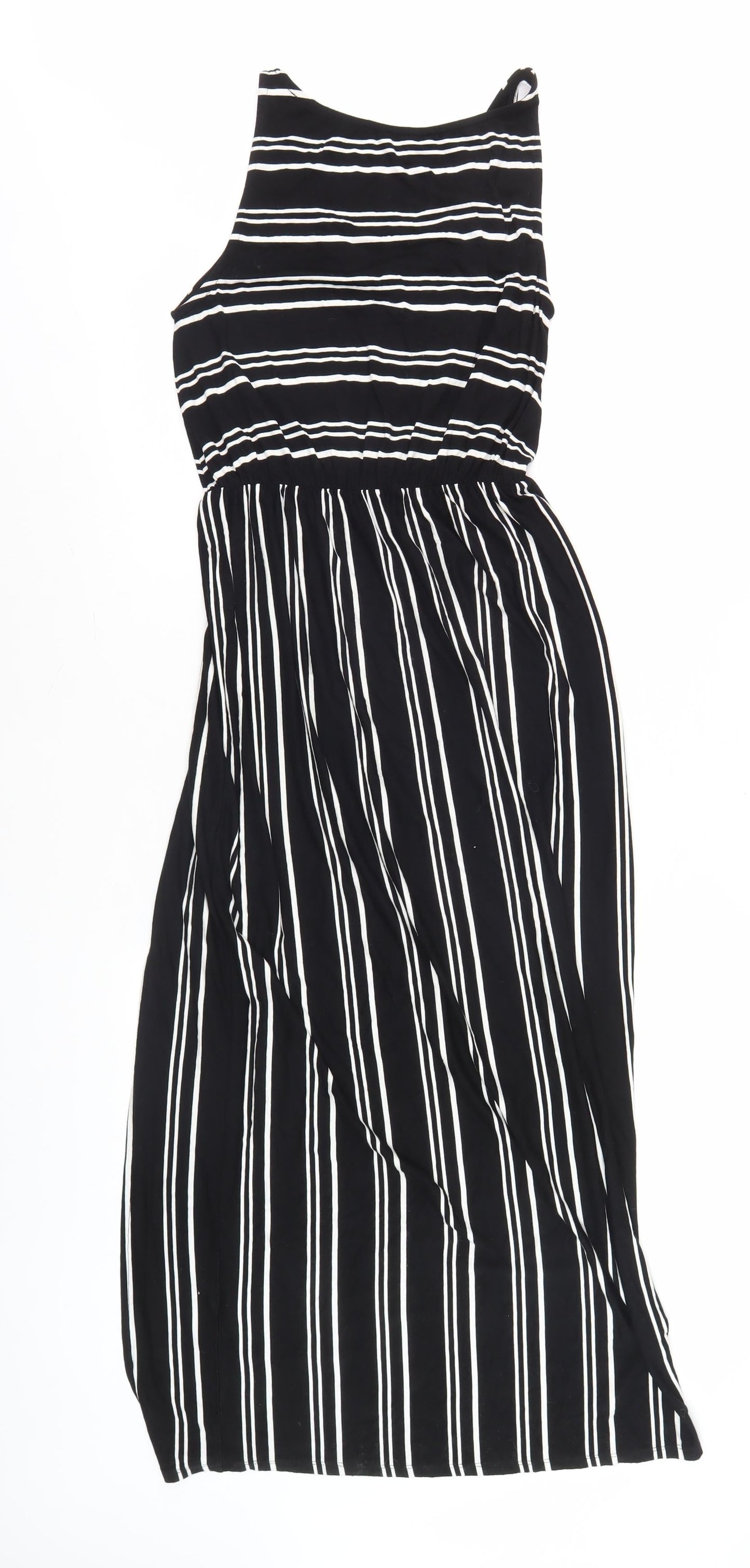 Warehouse Women's Black Striped Tank Dress Size 10