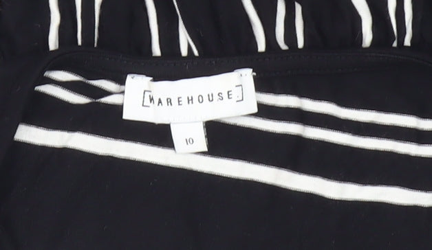 Warehouse Women's Black Striped Tank Dress Size 10
