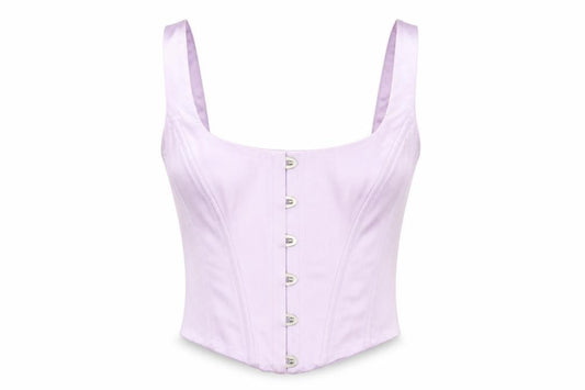 Oh Polly Women's Purple Cropped Corset Style Camisole Top UK 6 Party