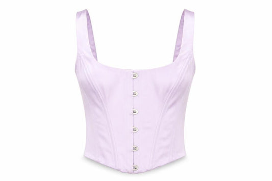 Oh Polly Women's Purple Cropped Corset Style Camisole Top UK 6 Party
