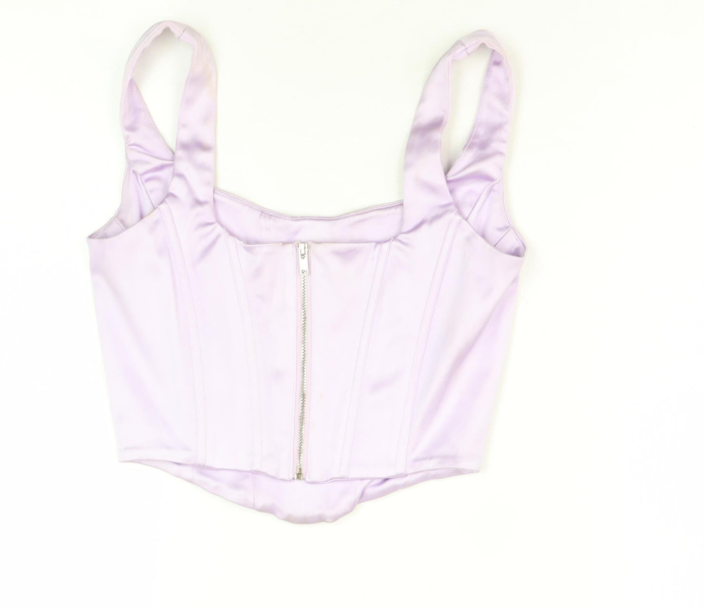 Oh Polly Women's Purple Cropped Corset Style Camisole Top UK 6 Party