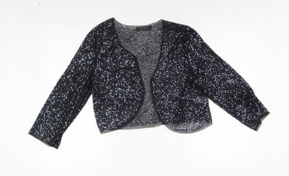 Additional front view of Principles Black Sequin Women's Jacket, size 4