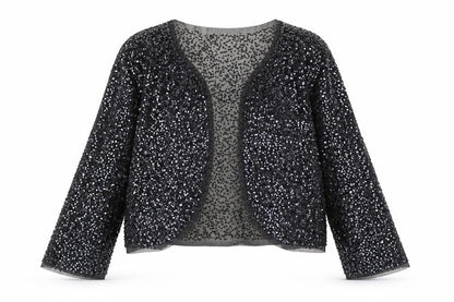 Front view of Principles Black Sequin Women's Jacket, size 4