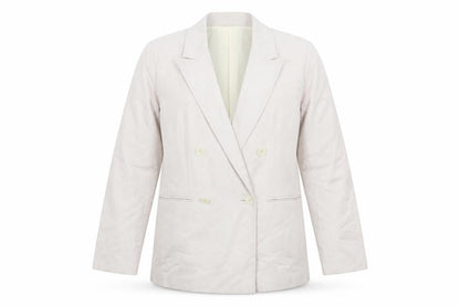 H&M Women Beige Blazer Size 8 Double-Breasted Jacket