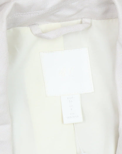 H&M Women Beige Blazer Size 8 Double-Breasted Jacket