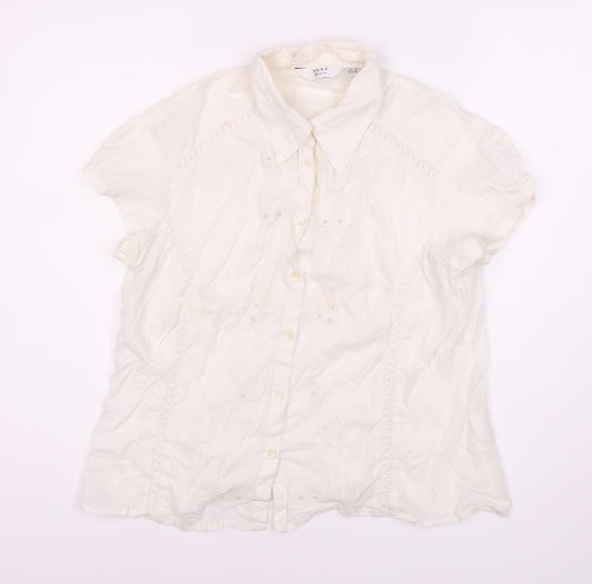Next Women's Ivory Button-Up Petites Size 16 Shirt