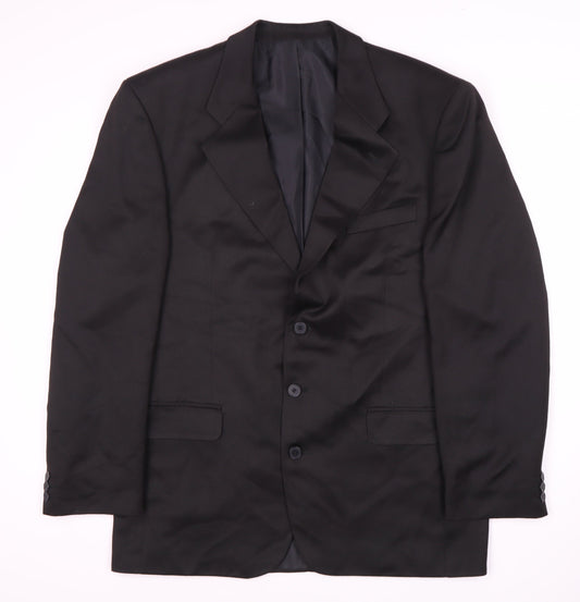 Jonathan Adams Men's Black Long Suit Jacket, Size 42