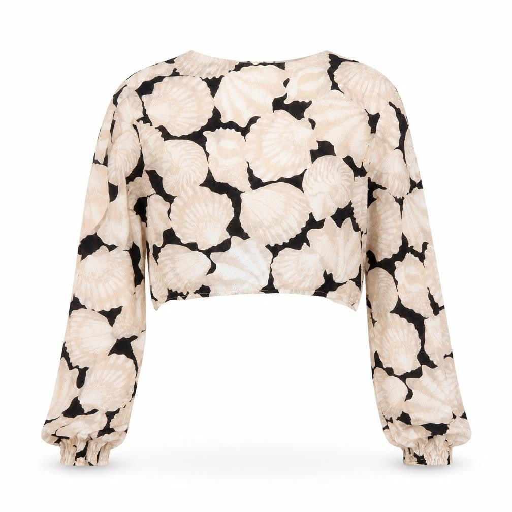 H&M Women's Cropped Shell Print Top - Size 12