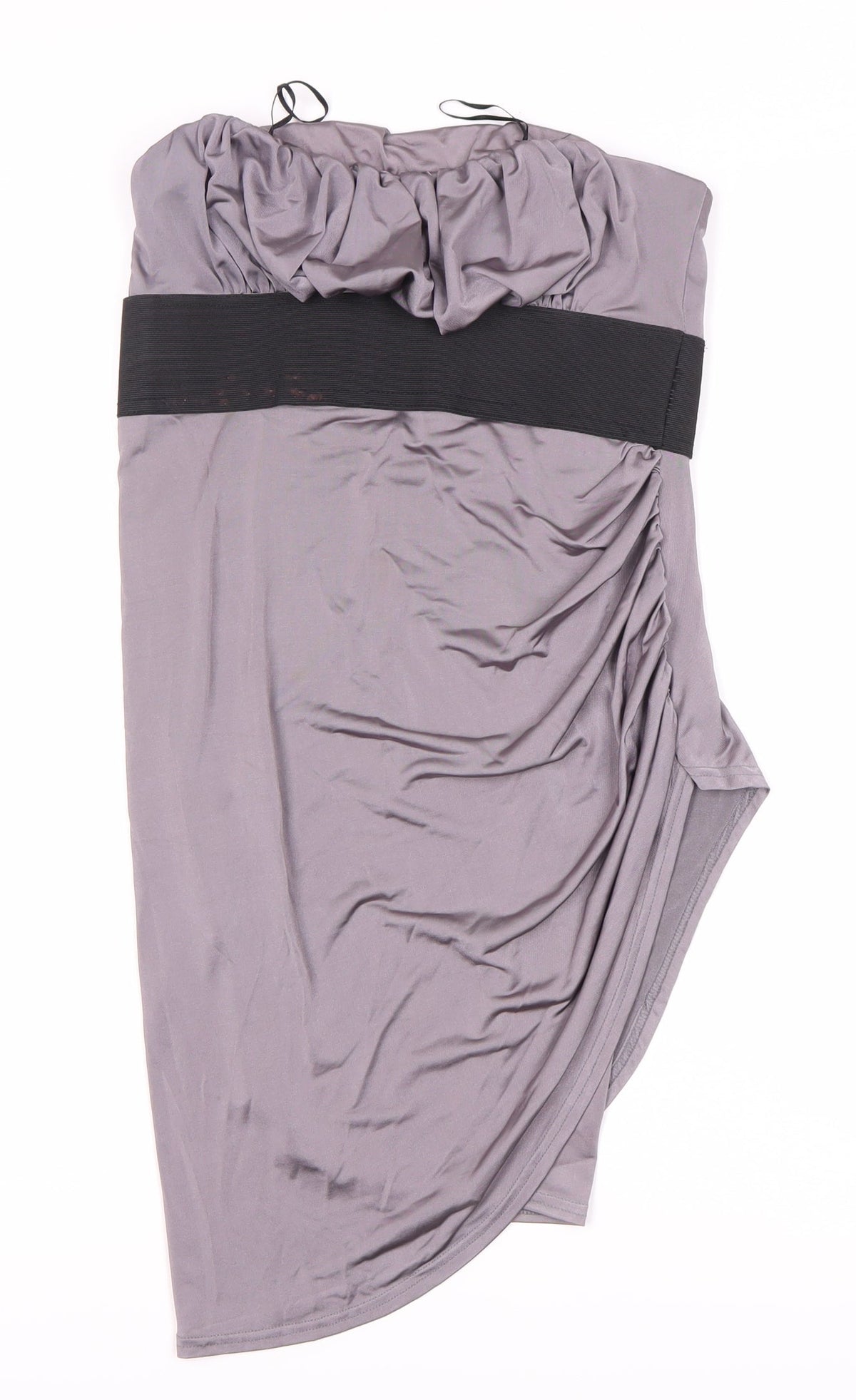Look Grey Asymmetric Strapless Dress Women Size 14
