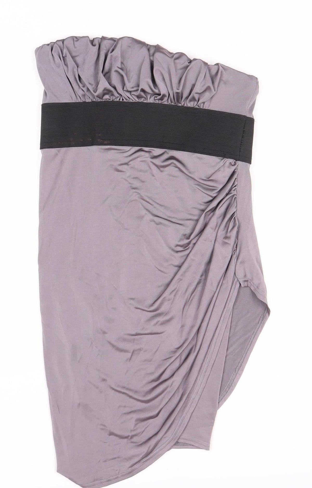 Look Grey Asymmetric Strapless Dress Women Size 14