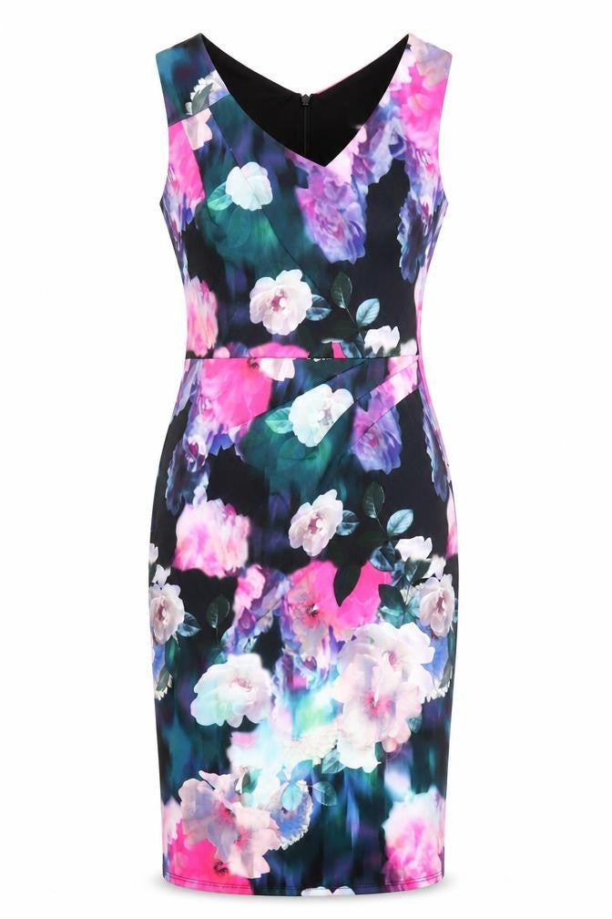 Jessica Rose Women Floral Sleeveless Multicoloured Dress Size 12
